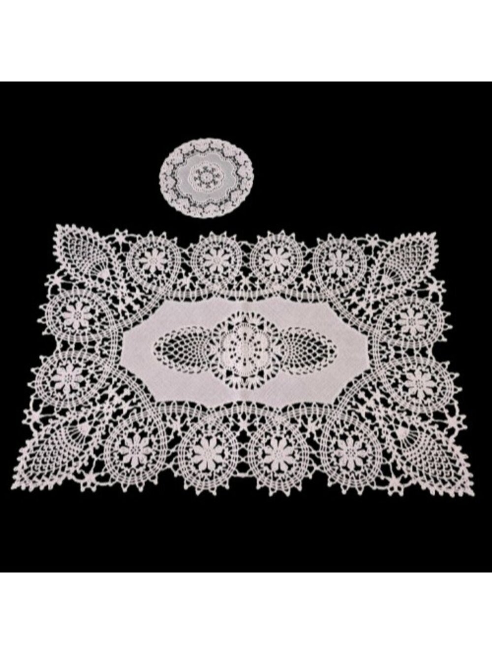Vintage Vinyl Lace 4 Placemats And 4 Coasters French Farmhouse Aesthetic